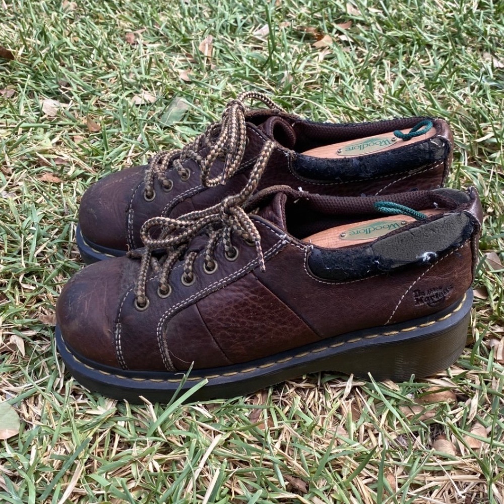 Dr. Martens Melissa Brown Leather Chunky Platform Oxford Shoes AV004 UK 7 US 9